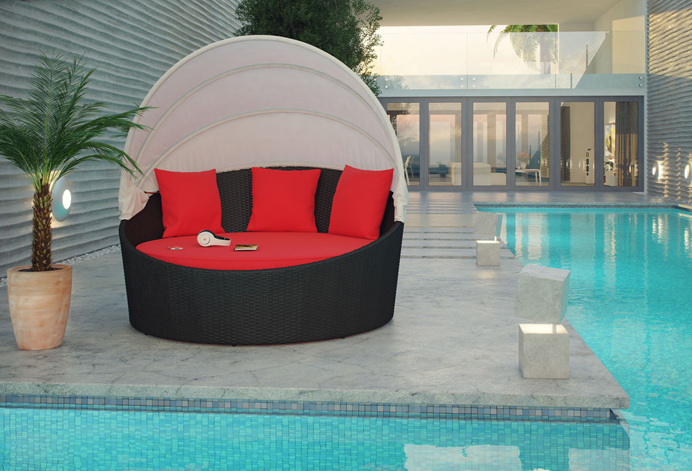 Daybed for new arrivals pool area