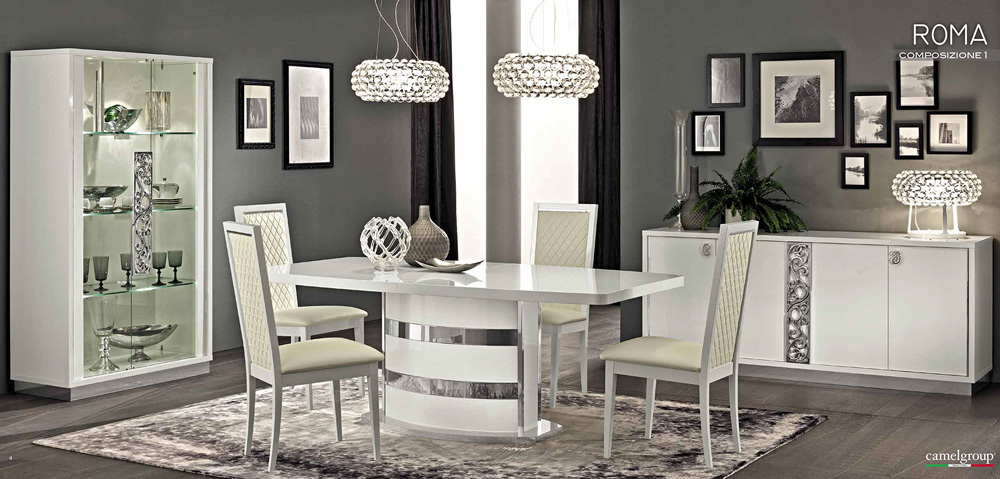 Roma White Modern Italian Dining Table